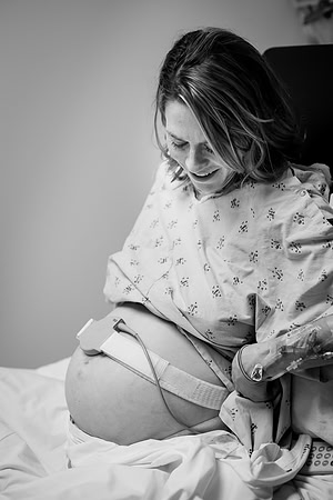 Pregnant mother in hospital before birth