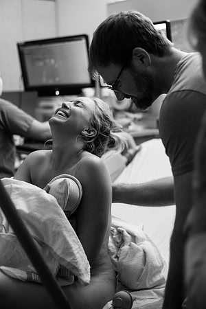 Joy after giving birth